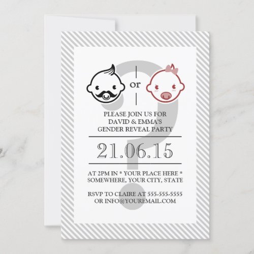 Cute Lil Boy or Lil Girl Baby Shower Invitations 5" X 7" Invitation Card