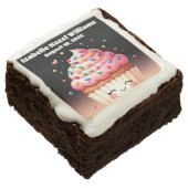 Cute L'il Cupcake Candy Sprinkles Baby Shower Brownie (Angled)