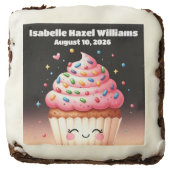 Cute L'il Cupcake Candy Sprinkles Baby Shower Brownie (Front)