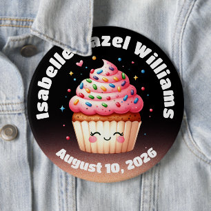 Cute L'il Cupcake Candy Sprinkles Baby Shower Button