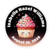 Cute L'il Cupcake Candy Sprinkles Baby Shower Edible Frosting Rounds (Front)