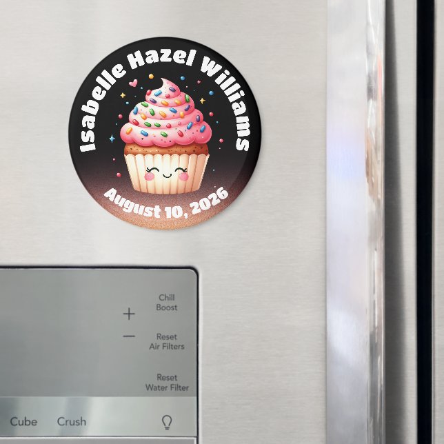 Cute L'il Cupcake Candy Sprinkles Baby Shower Magnet (In Situ (Fridge))
