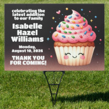 Cute L'il Cupcake Sprinkles Baby Shower Welcome