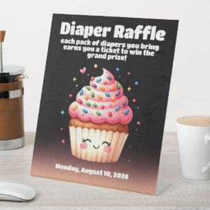 Cute L'il Cupcake Sprinkles Diaper Raffle Sign