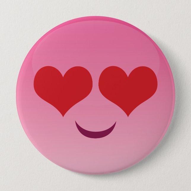 Cute lil Heart Eyes emoji Pinback Button (Front)