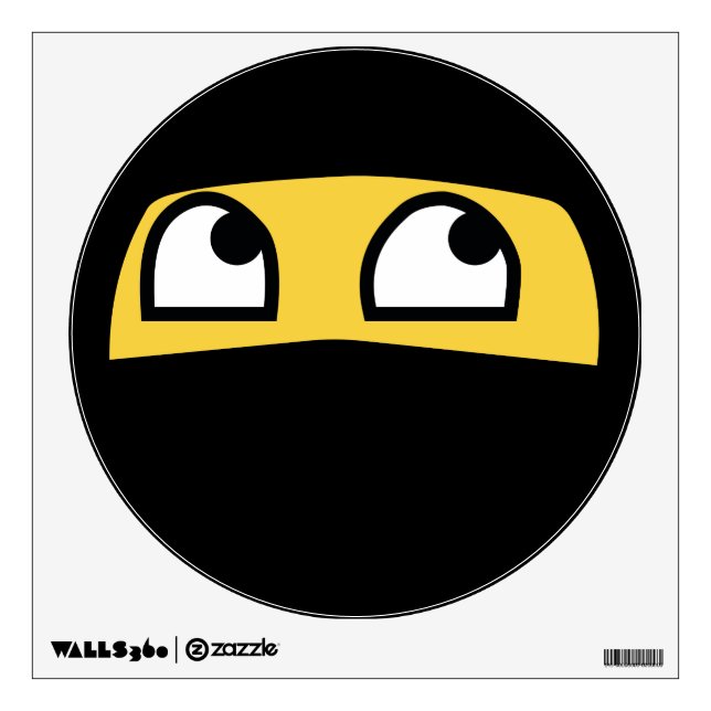 Cute lil' ninja emoji wall sticker (Front)