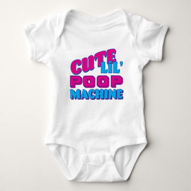Cute Lil Poop Machine Baby Bodysuit (Front)