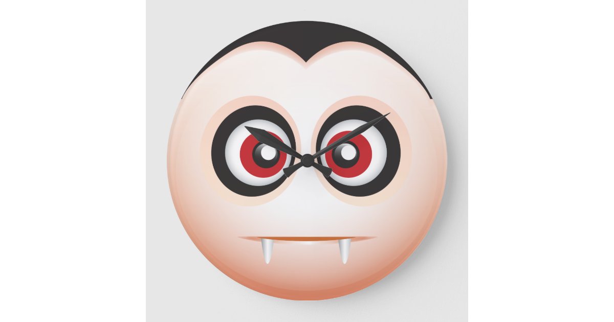 Cute lil vampire emoji - I want to suck your blood Large Clock ...