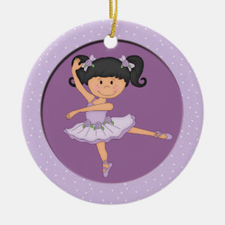 Cute Lilac Ballerina 1 Ballet Star Ceramic Ornament