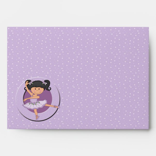 Cute Lilac Ballerina 1 Envelope (Front)