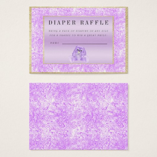 Cute Lilac Bunny "Raffle" Baby Shower (Front & Back)
