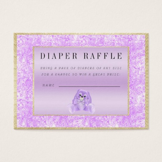 Cute Lilac Bunny "Raffle" Baby Shower (Front)