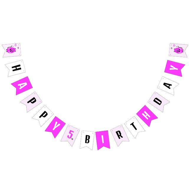 Cute lilac cat bunting flags (All)