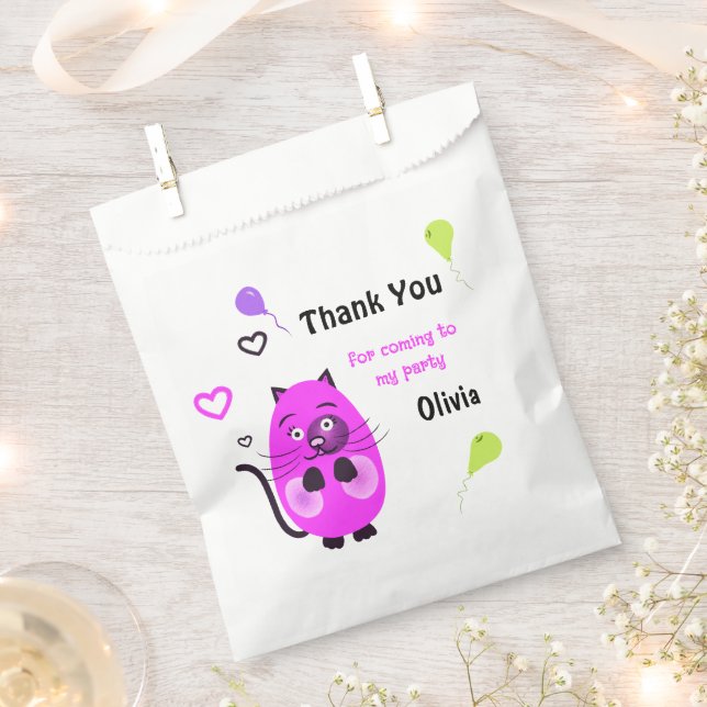 Cute lilac cat favor bag (Clipped)