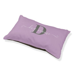 Cute Lilac Monogram Dog Name Initial Personalized Pet Bed