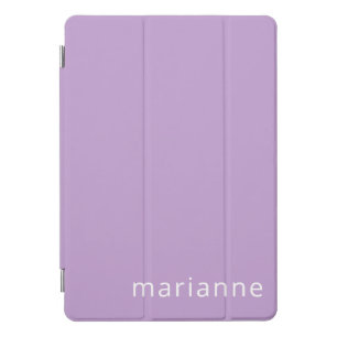 Cute Lilac Purple Solid Color Personalized Name iPad Pro Cover