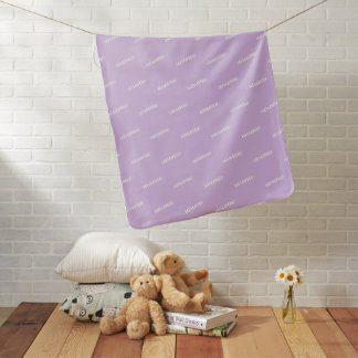 Cute Lilac Repeating Name Script With Heart Baby Blanket