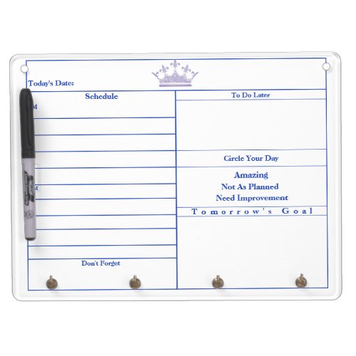 Cute Lilac Royal Crown To Do Dry Erase Board