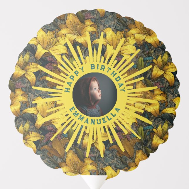 Cute Lilies Luxury Party Balloon (Front)