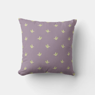 Cute Lily-of-the-Valley Posies on Mauve Throw Pillow
