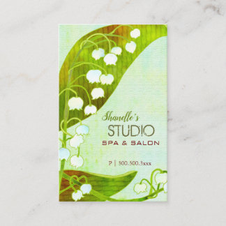 Cute Lily of the Valley Spa Business Card