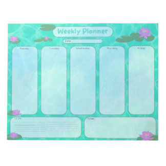 Cute Lily Pad Weekly Planner Monday-Friday