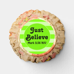 Cute Lime Green Believe Bible Verse Hope and Faith Reese's Peanut Butter Cups
