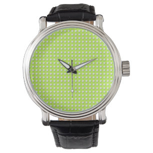 Cute Lime Green Geometric Pattern - Little Diamond Watch
