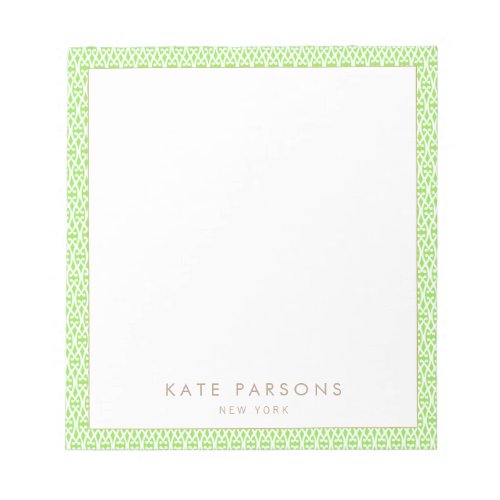 Cute Lime Green Lattice Pattern Notepad