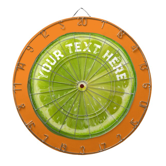 Cute Lime Green Lemon Fruit Dart Board (Front)