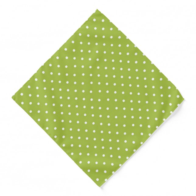 Cute lime green polka dot pattern  bandana (Front)