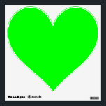 Cute Lime Heart Wall Decal<br><div class="desc">A bright lime green cute heart against the background color of your choice.</div>