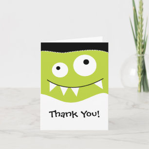 Cute Lime MonsterThank You Note Letterpress Thank You Card