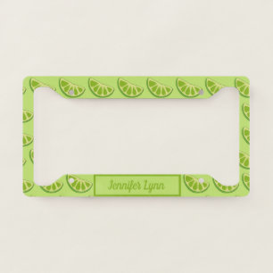 Cute Lime Pattern Green Custom License Plate Frame