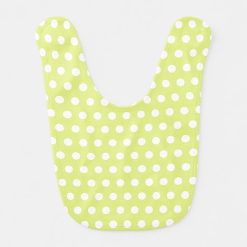 Cute Lime Polka Dot Baby Bib