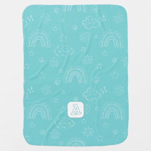 Cute Limpet Blue Rainbow Weather Baby Blanket