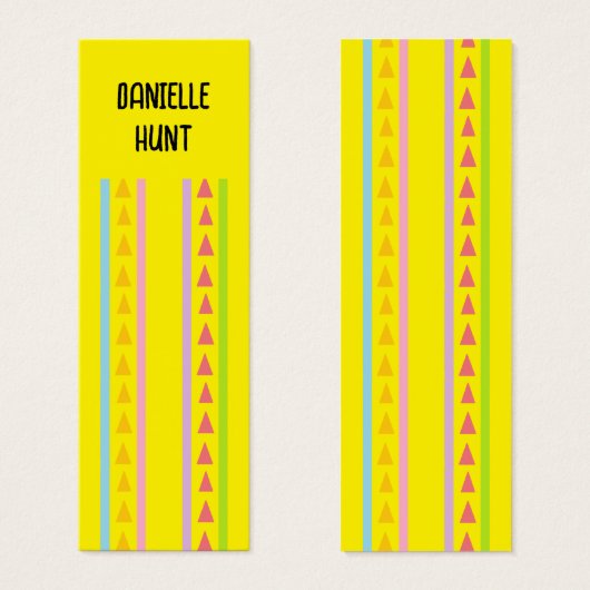 Cute lines and triangles pattern bookmark (Front & Back)