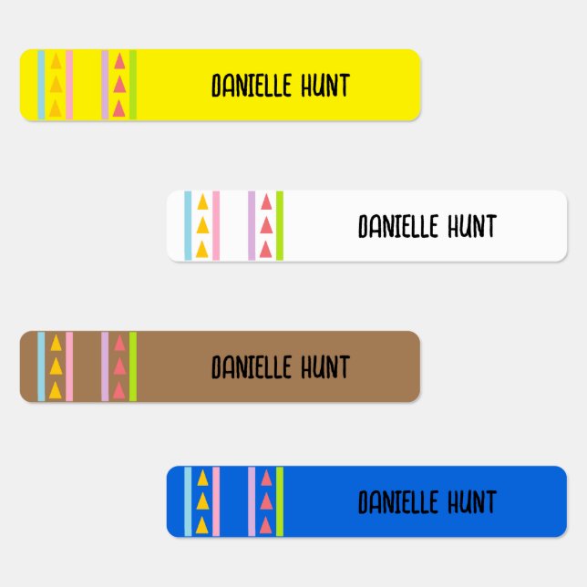 Cute lines and triangles pattern kids' labels (Group)