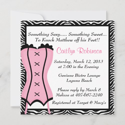 Cute Lingerie Bridal Shower Invitation