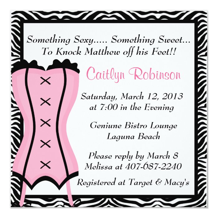 Cute Lingerie Bridal Shower Invitation Zazzle