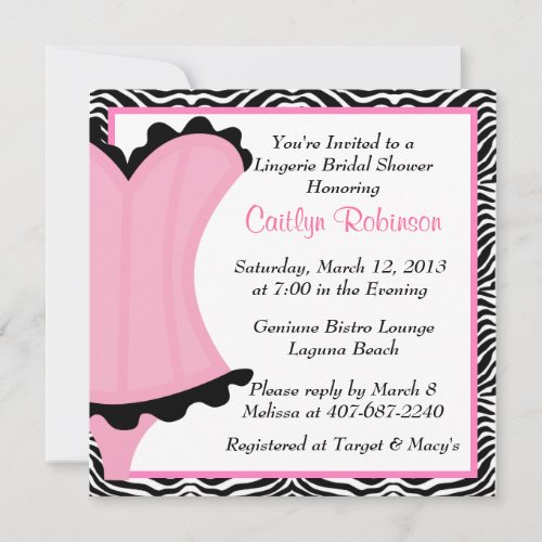 Cute Lingerie Bridal Shower Invitation