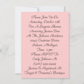 Cute Lingerie Bridal Shower Polka Dot Invitations (Back)