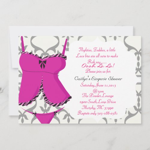 Cute Lingerie Shower Bridal Invitation