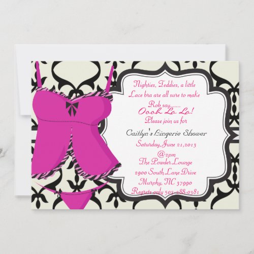 Cute Lingerie Shower Bridal Invitation