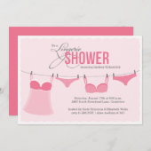 Cute Lingerie Shower Pink Blush Invitation (Front/Back)