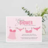 Cute Lingerie Shower Pink Blush Invitation (Standing Front)