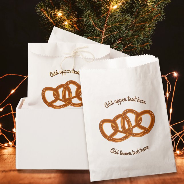 Cute Linked Pretzels - Bread Knots and fancy text Favor Bag (Creator Uploaded)