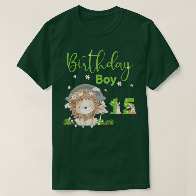 Cute Lion 15th Birthday Boy T-Shirt (Design Front)