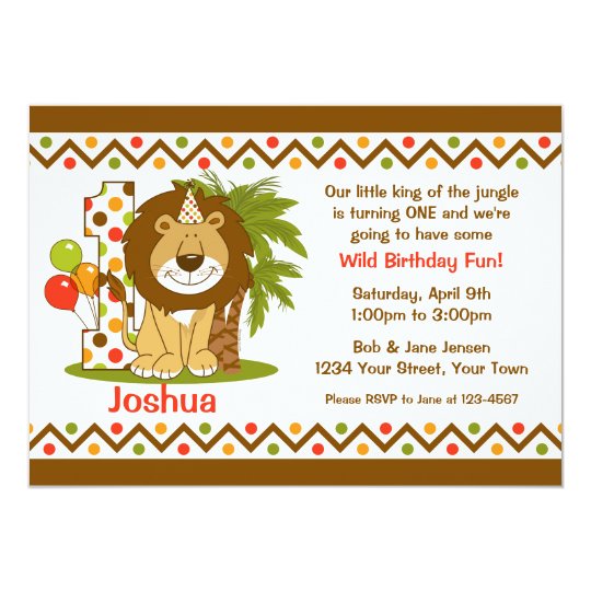 Cute Lion 1st Birthday Card