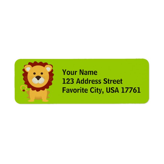 Cute Lion Address Labels (Front)